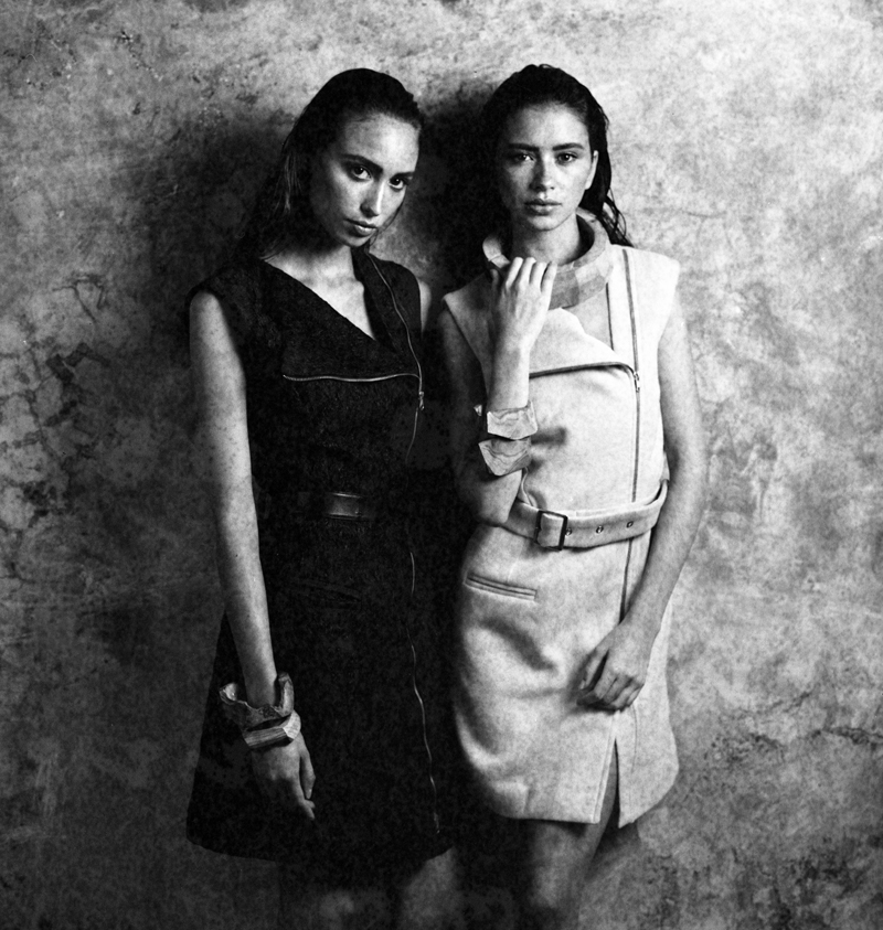 On the left; dress by Pedro Pedro, belt stylist own, bracelets by Alexandra Moura, On the right; dress by Pedro Pedro, belt by Pedro Pedro, bracelets by Alexandra Moura