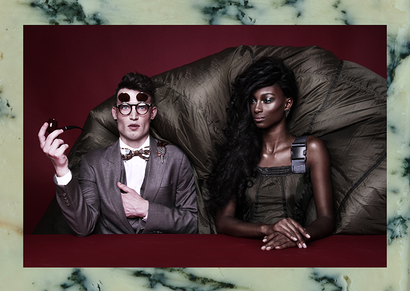 Dress: Digby Jackson Studio, Suit: Adam Waite, Shirt: Adam Waite, Bow tie: Digby Jackson London, Glasses: Vintage