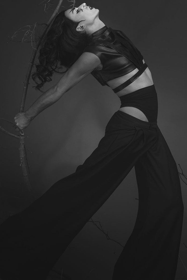 Leather top by Fiona Radszuhn, harness by UY, frescodilana pants by Gabriele Papi