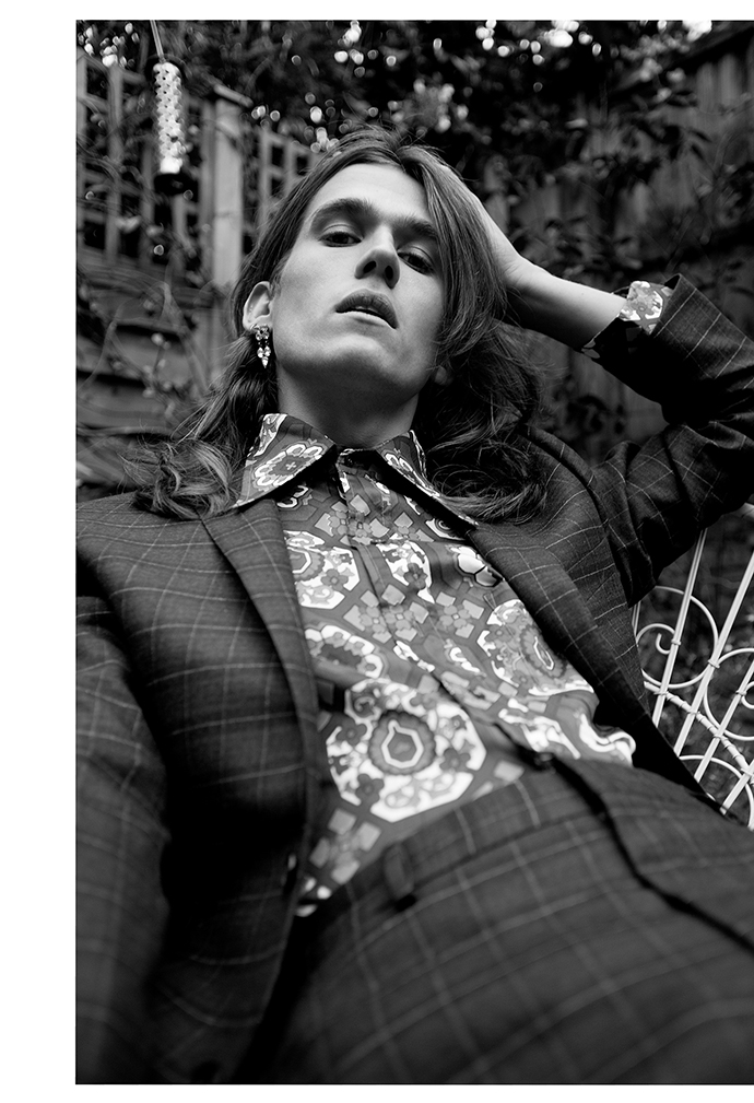 Suit Christian Lacroix, vintage shirt Beyond Retro, earring stylist own. 