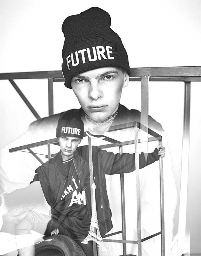 hat type of "Beanie": MISBEHAVE MISBHV. - Ortalion jacket: PiFashion by Arkadius. - blackt T-shirt: Criminal Damage London. - shorts: MISBEHAVE MISBHV