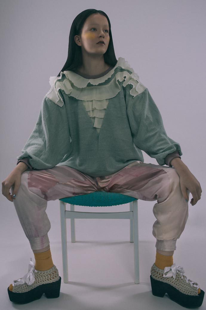 Top by RaKi Trousers by Altinstark Shoes by Alarma Futura