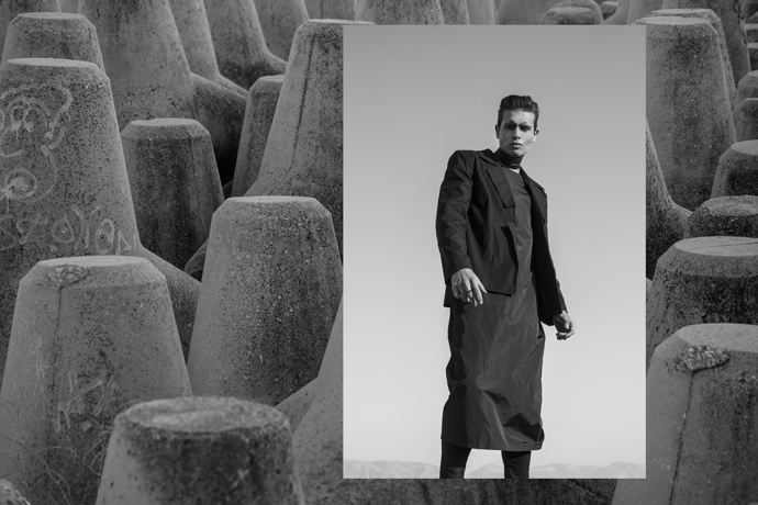 Taffeta Dress: Dido, Black blazer: Nepheli Vasiliki Messini, Leather necklace: Aumorfia, Ring: Bunny Tales, Trousers: Zara