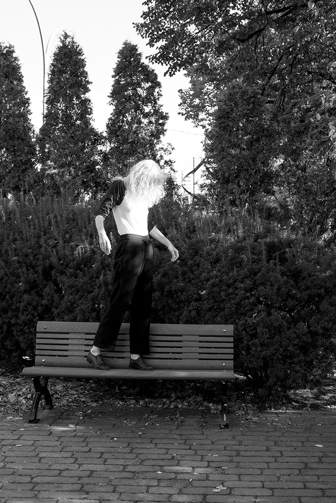 Top: American Apparel baseball tee Bottom: Alia pants Shoes : Gianni fezz 