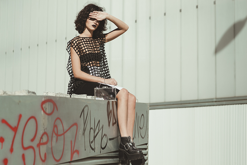 Top: Arquímedes LLorens , Skirt: Natalia de Lara, Bag: ASOS, Shoes: Jeffrey Campbell