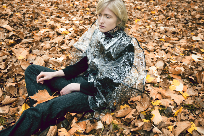 Jacket by Jerusalem Lazzari, Pullover by Topman, Trousers by Zara, Rings by Asos, Shoes by Santoni