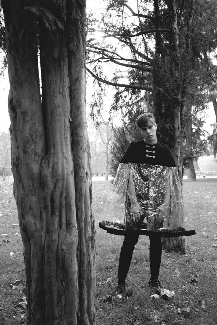  Jacket by Jerusalem Lazzari, T-shirt by Diesel, Jeans by Gucci, Shoes by Sax