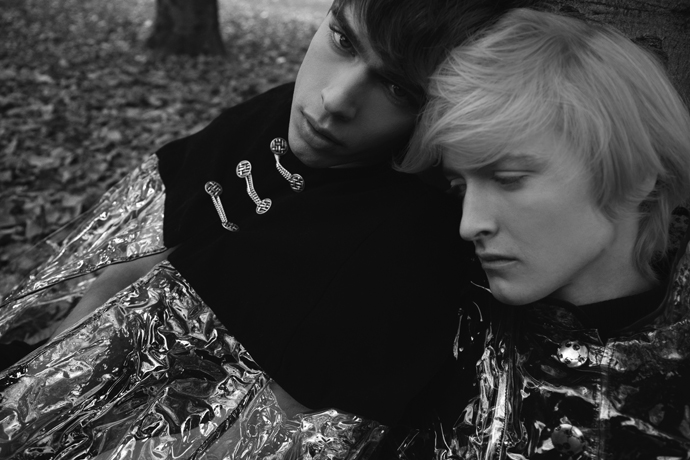 From left: Jacket by Jerusalem Lazzari, T-shirt by Diesel // from right: Jacket by Jerusalem Lazzari, Pullover by Topman