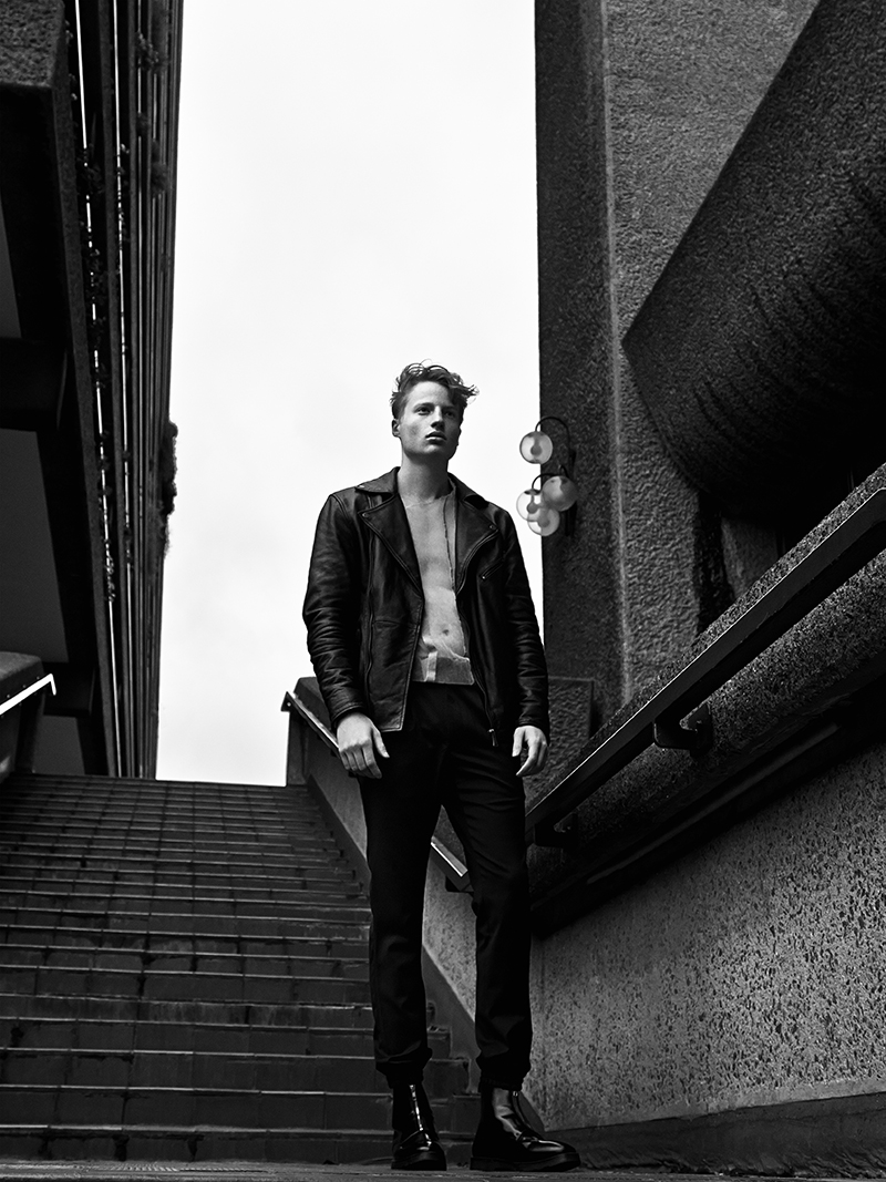 Jacket: All Saints. Top: Ruby London. Trousers: Selected Homme. Boots: Edward Spiers