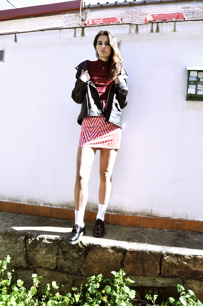 Jacket: Vintage Top: Bershka Dress: Manderlay Shoes: Dc.Martens