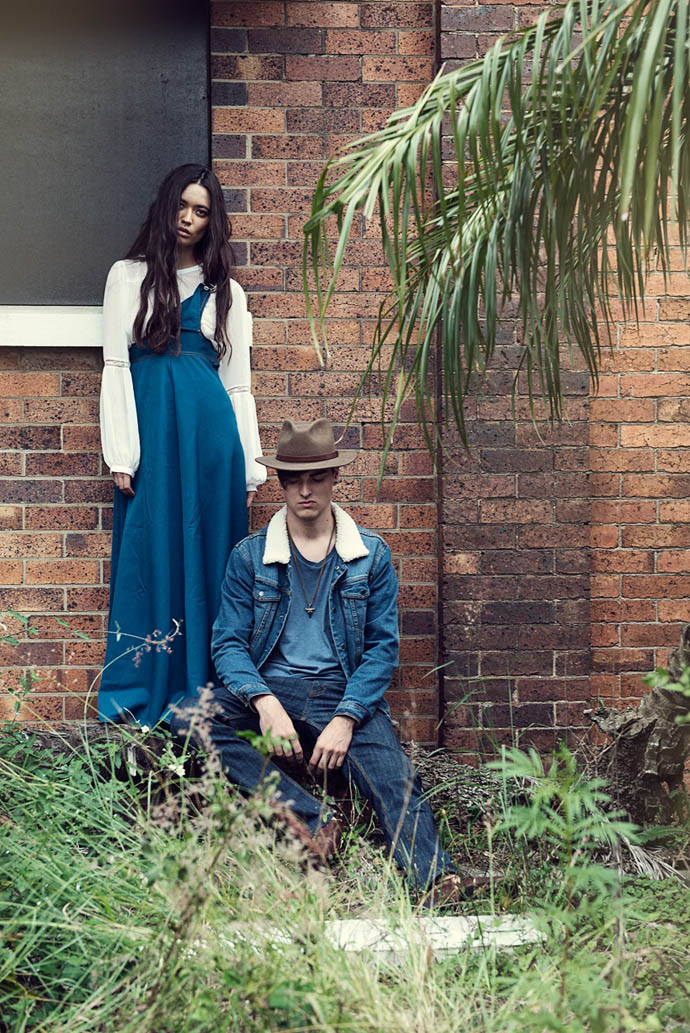 Maya is wearing- all vintage Sam is wearing - Hat- Brixton, Jeans- Strata, Jacket- Kenji