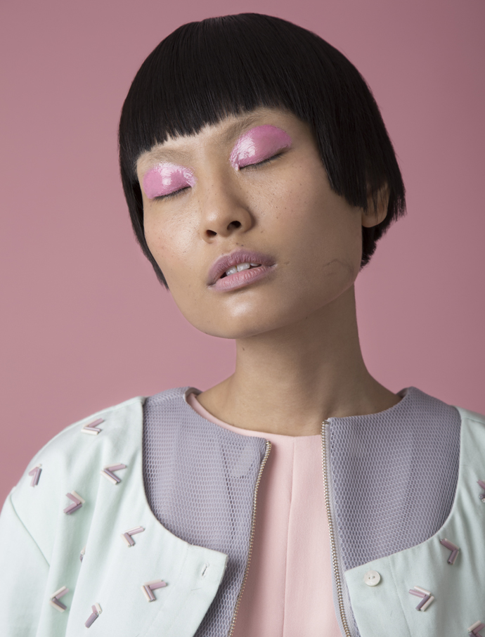 Pink body suit - Circus Net jacket - arabella Jacket dress -Pot Plant  Gloves as Belt - Stylists Own