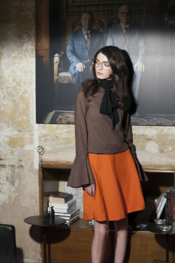 The Bee's Sneeze top, Vintage glasses & skirt, Stylist own scarf