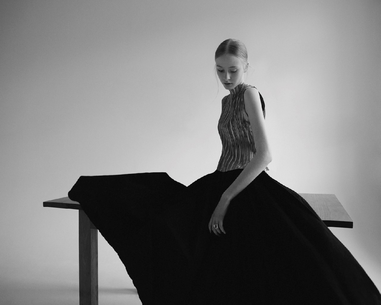 Sofia wears Dress by Brunello Cucinelli Ring by Atelier Swarovski