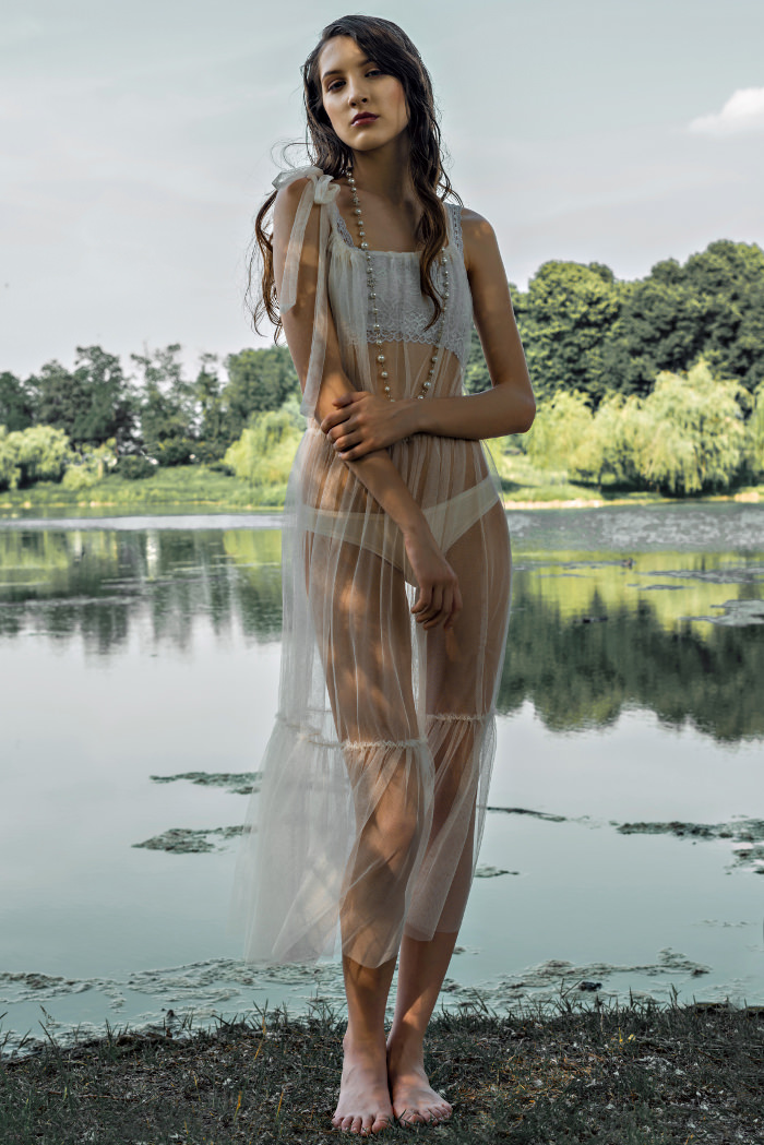 Dress by DEAR Underwear by DEAR Necklace by CHANEL 