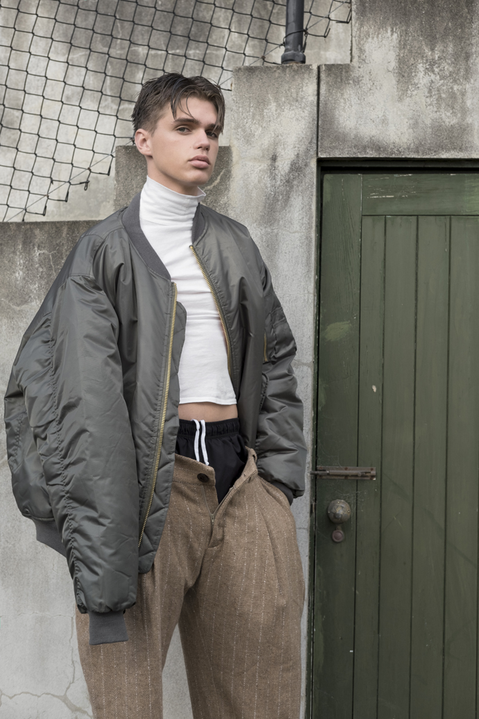 Turtle neck: KINGKANG CHEN Pants: World Shoes: Adidas