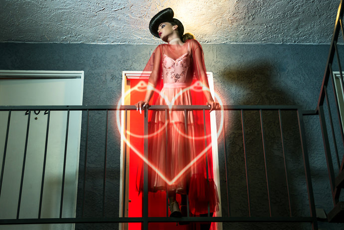 Dress by Stella McCartney Choker by H&M Stockings by LaPerla Heels by Jasmine Elizabeth 