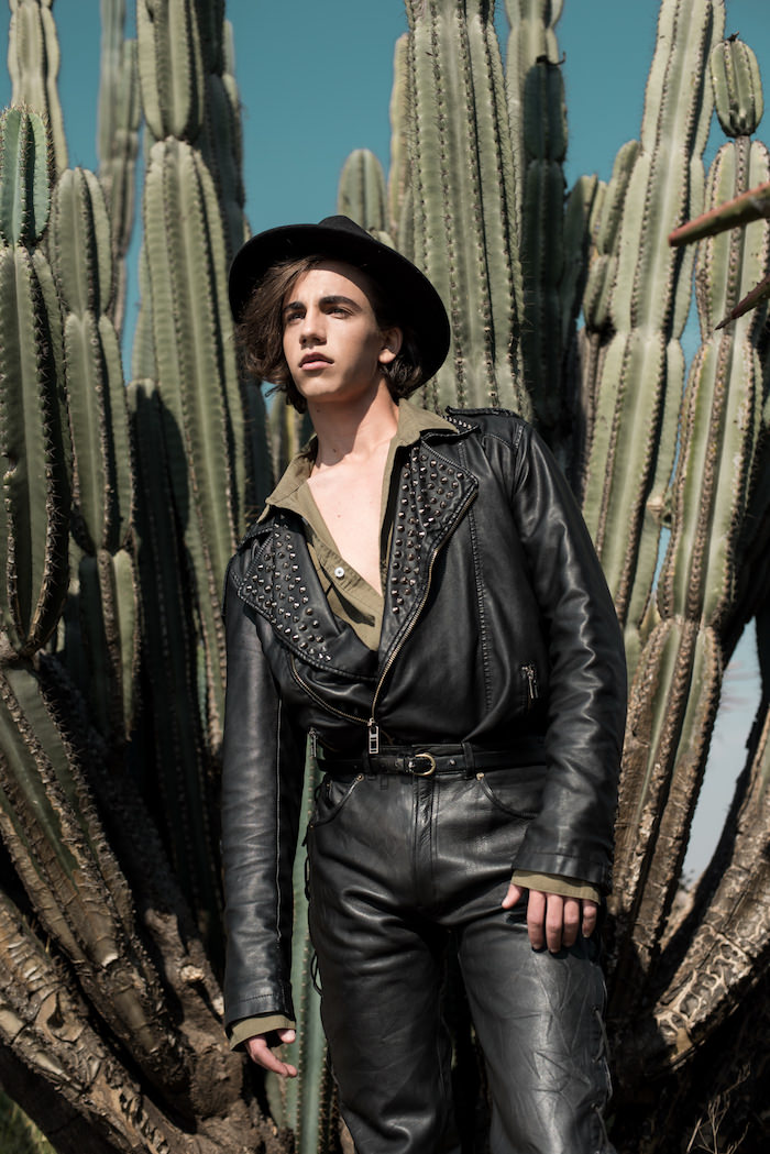 Shirt - Topman Leather Jacket - Zara Leather lace up trousers - Second Attitude  Hat - Oriental Plaza