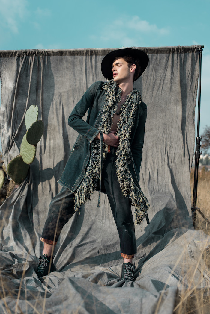 Hat - Pilgrim Clothing Denim Coat - Second Attitude  Denim Dungarees - Pilgrim Clothing Shoes - Jeep Footwear 
