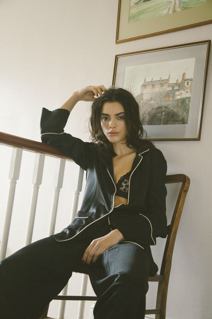 black satin pajama outfit - &OtherStories