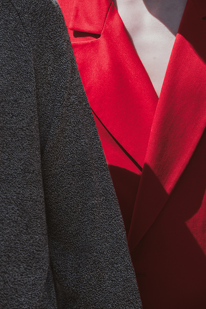 Left: Turtle neck from stylist closet Right: Blazer from stylist closet