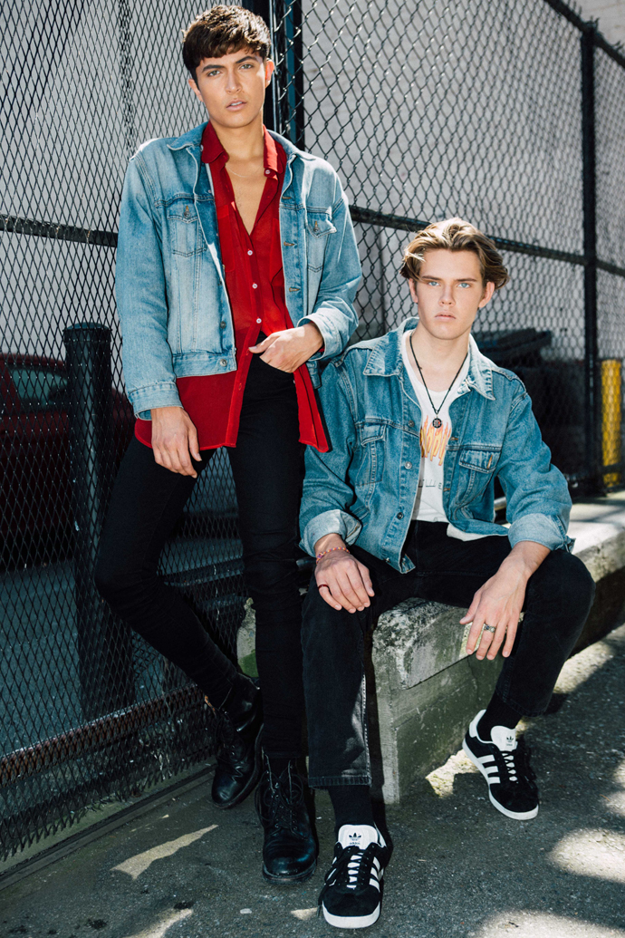 Dexter - Jean Jacket: Nevada, Shirt: RUTS merch, Pants: H&M, Shoes: Adidas Patrick - Jean Jacket: Topman, Chiffon Button-Up: American Apparel, Jeans: Levi's, Shoes: Vintage, Belt: American Apparel