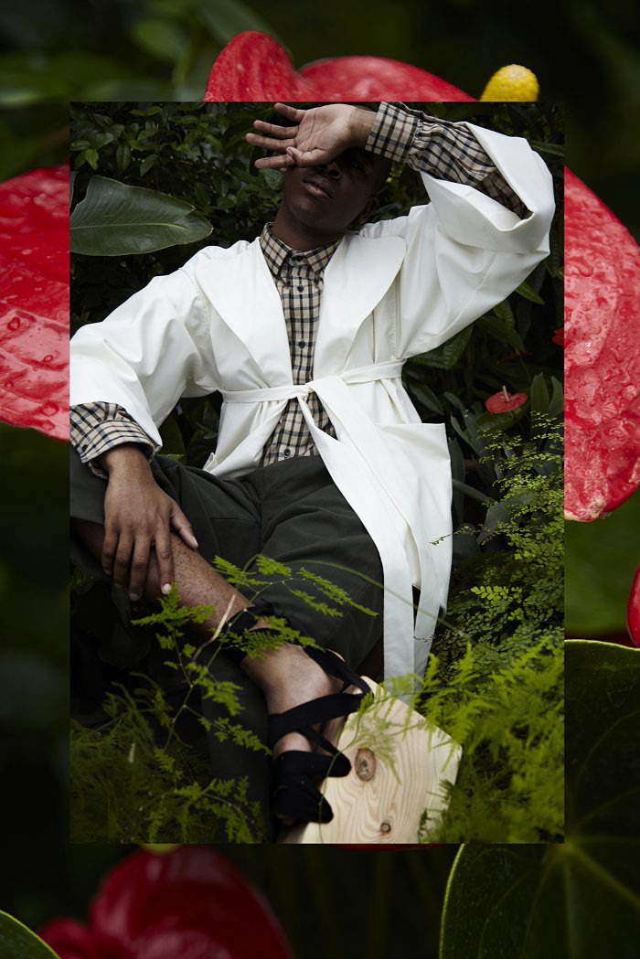 Kimono by Don Arentino Shirt by Darkoh Trousers by Johny Pham Shoes by Der Stuhlmacher x Mwangi