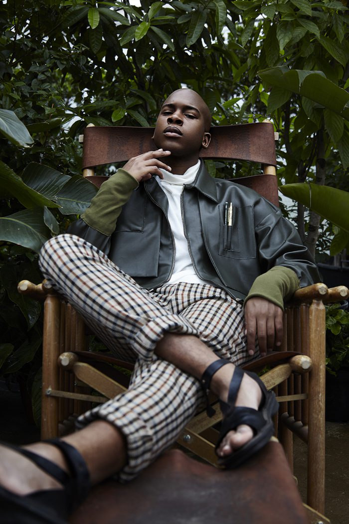 Jacket by Johny Pham Turtleneck by Danny Reinke Trousers by Darkoh Shoes by Trippen