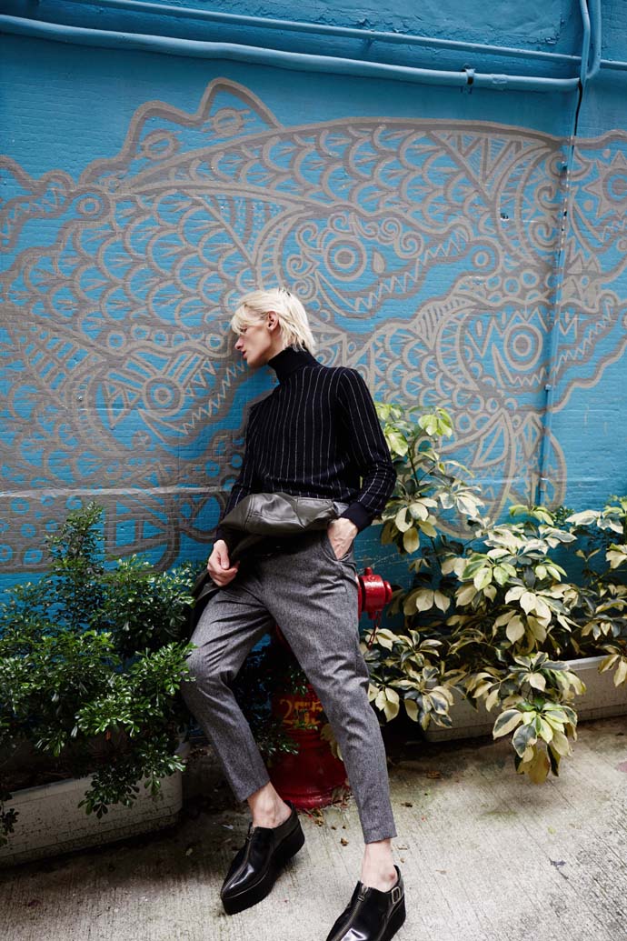 Turtle Neck by Club Monaco Trousers by Zara Jacket by Zara