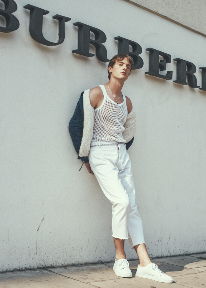 Jacket: Rascals DK Vest: Stylists Own Trousers: Rascals DK Shoes: Garment Project Jewellery: Models Own