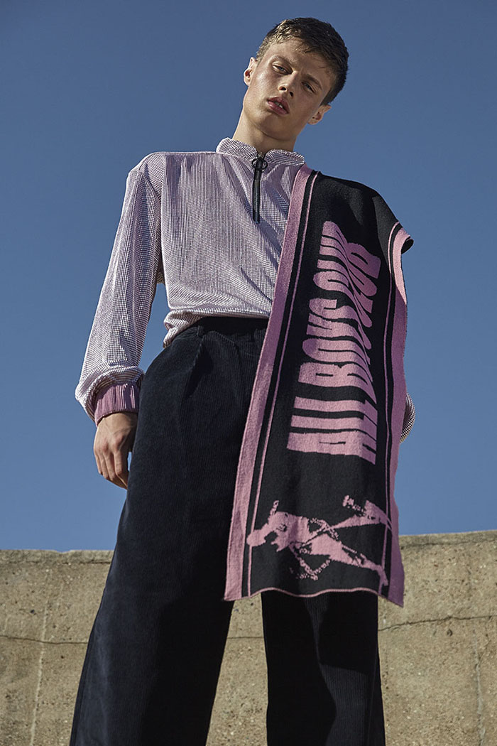 Top and Scarf - Jamie Richard Long
Trousers - McQ Alexander McQueen