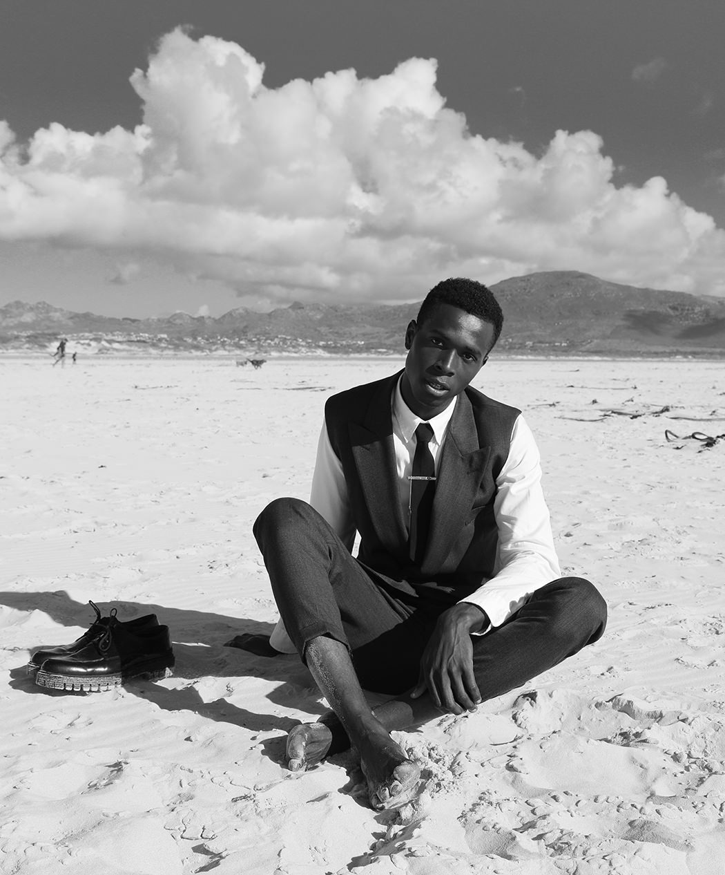 Shirt by Kenzo, Suit by River Island, Tie by Zara, Tie clip by Topman, Shoes by Zara