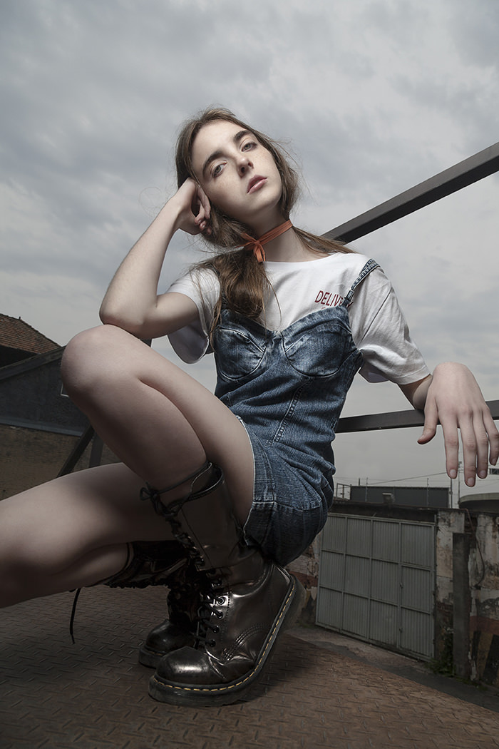 T-shirt by RU, Dress by 3rd, boots by Dr.Martens 