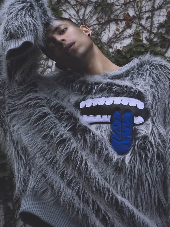 Fuzzy grey sweater: Digby Jackson London 