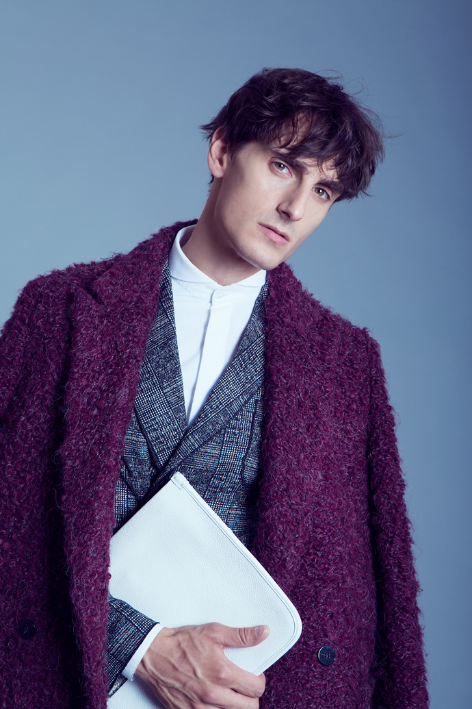 Coat: Christian Pellizzari Jacket: Christian Pellizzari Shirt: EdithMarcel Clutch Bag: Fortu Milano