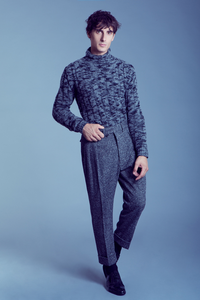 Sweater: Roberto Collina Trousers: Wooster + Lardini Shoes: Stylist's Own