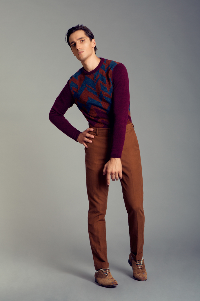 Jumper: Salvatore Ferragamo Trousers: Salvatore Ferragamo Shoes: Salvatore Ferragamo