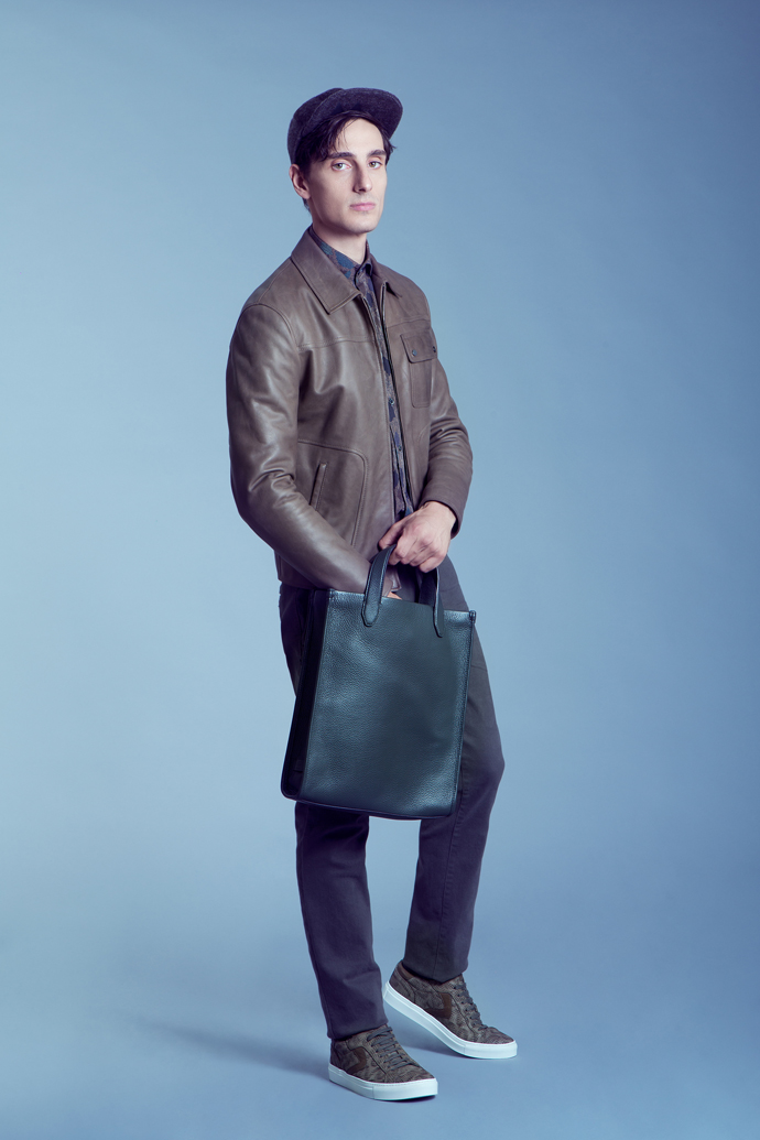 Leather Jacket: DROMe Shirt: Mitchumm Industries Trousers: Messagerie Cap: Super Duper Bag: Fortu Milano Shoes: Voile Blanche