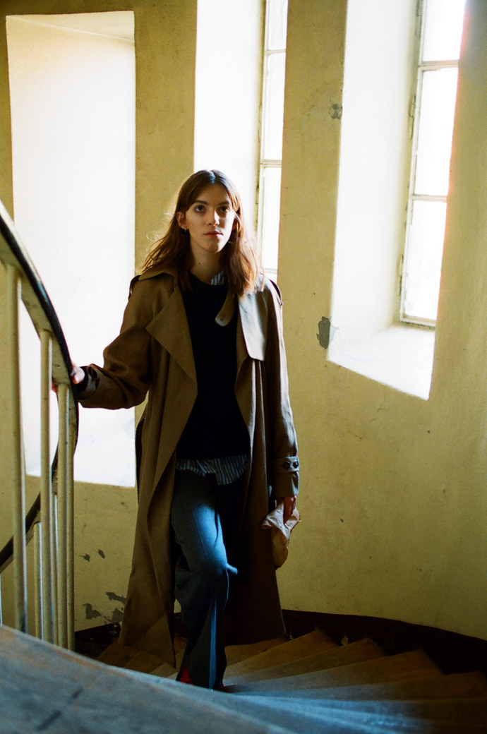 coat Diana Jankiewicz sweater Levis shirt & Other Stories trousers Blessus by Michael Hekmat