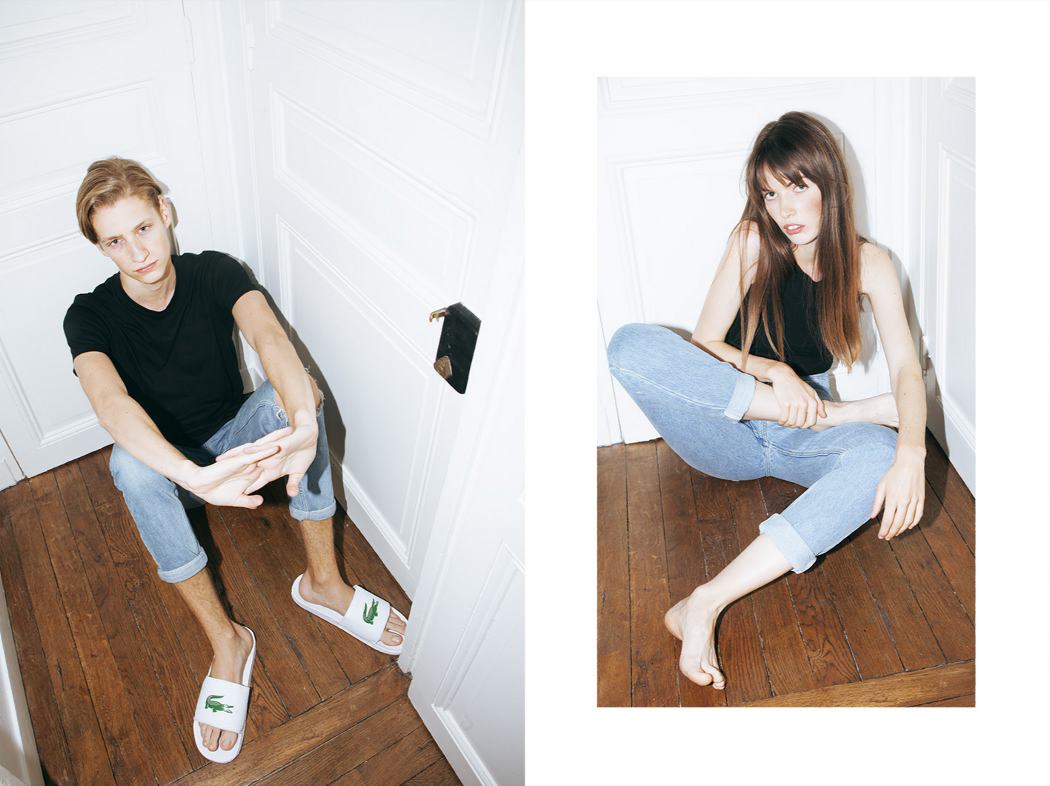 HER- Top Brandy Melville / Jean American Apparel HIM- T-shirt Vintage / Jeans ASOS / Shoes Lacoste 