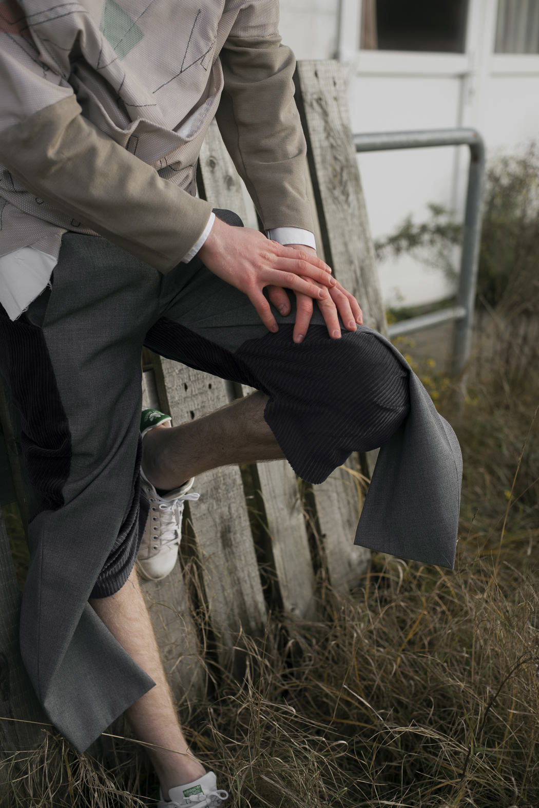White shirt by COS Shirt by Ari Kolu Trousers by Ari Kolu Shoes by Stan Smith by Adidas 