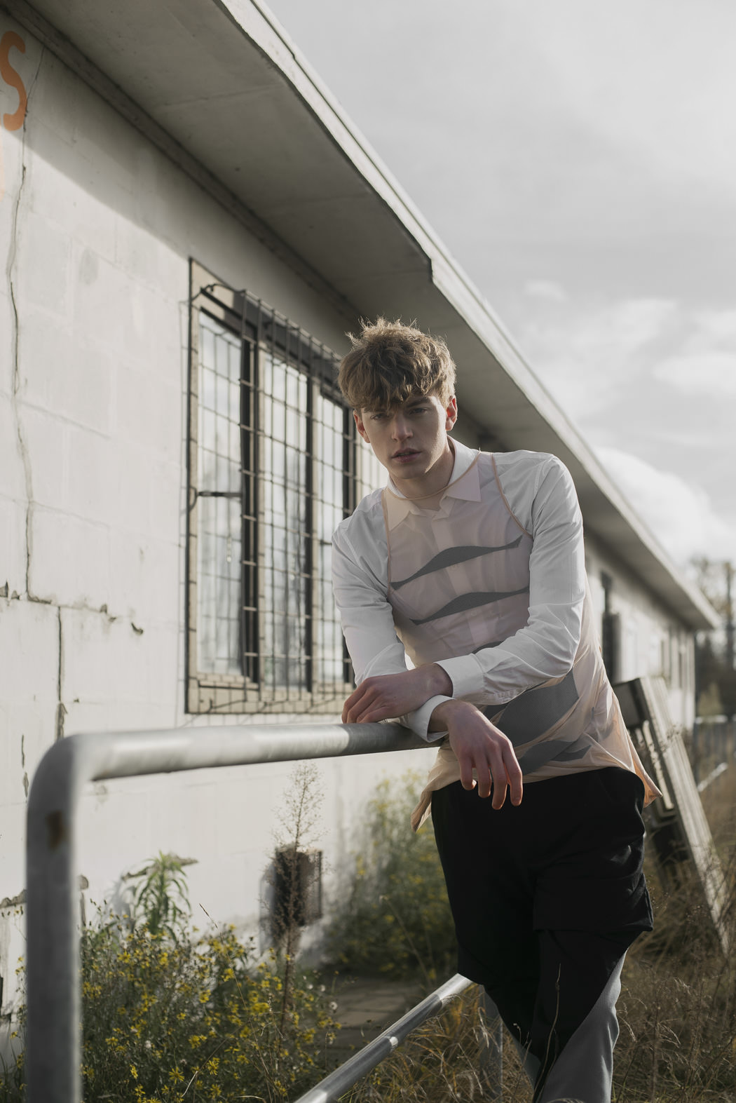White shirt by COS Top by Ari Kolu Trousers by Ari Kolu Shoes by Stan Smith by Adidas 