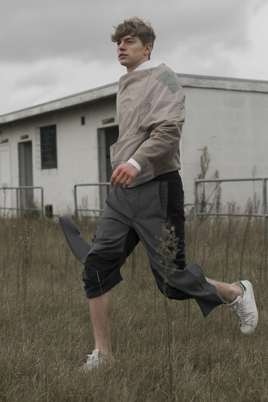 White shirt by COS Shirt by Ari Kolu Trousers by Ari Kolu Shoes by Stan Smith by Adidas 