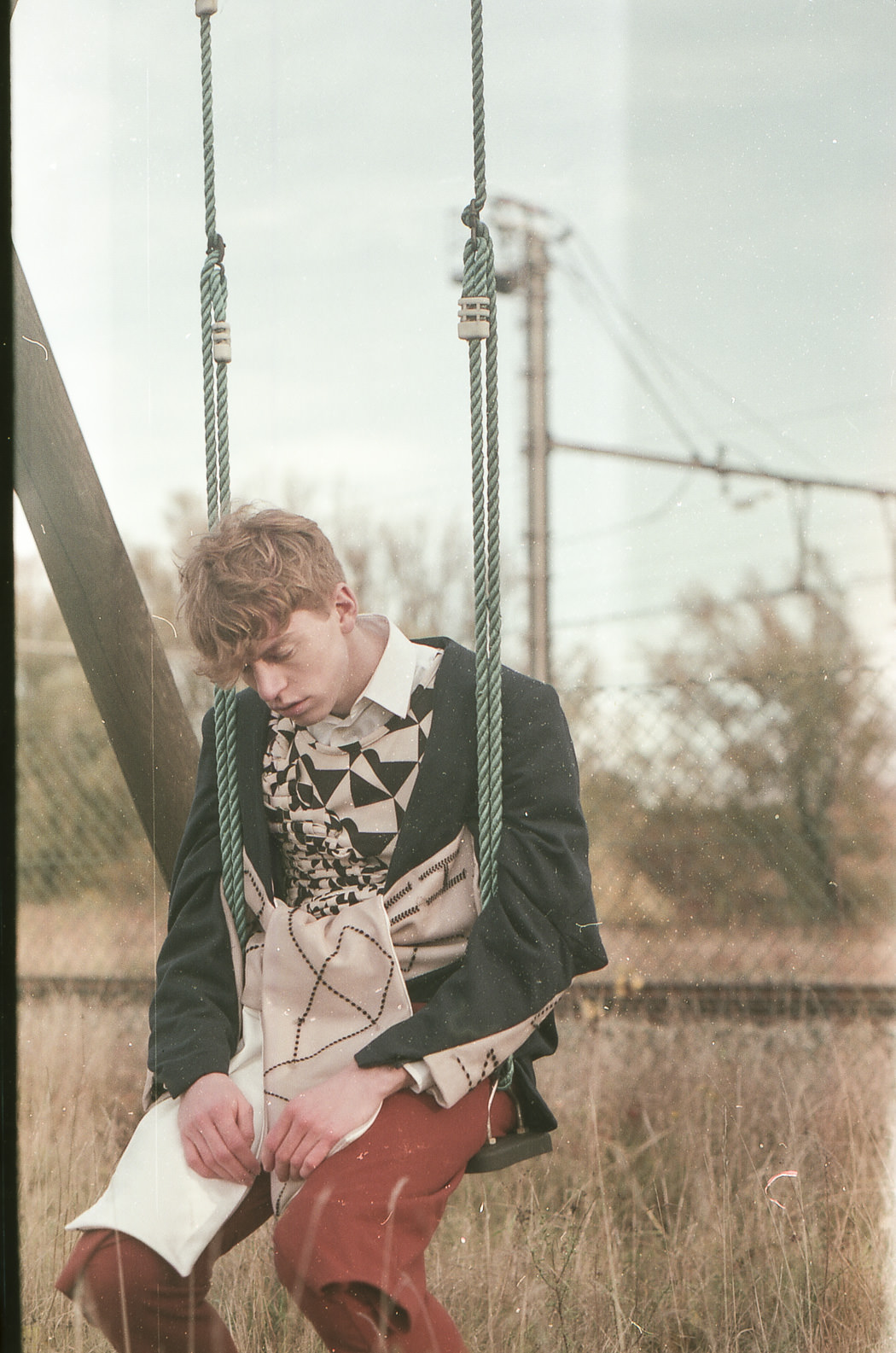 White shirt by COS Top by Ari Kolu Jacket by Ari Kolu Trousers by Ari Kolu Shoes by Stan Smith by Adidas