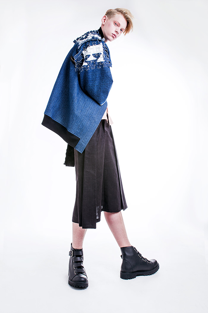 Trousers, jacket by Dóra Hegedűs Shirt by Retrock Shoes by Grandpa