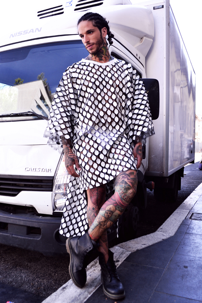 Shirt: Federica Rabito Underwear: Ddsquared Shoes: Dr.Martens