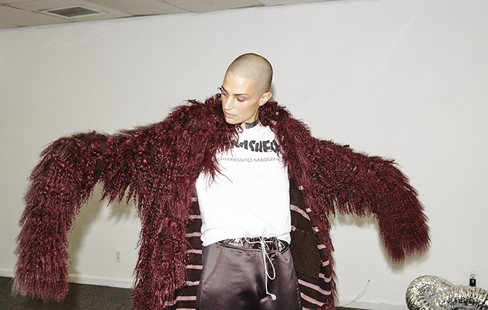 Furry Jacket by Elana Benarroch T Shirt by Thrasher Pants by Whatever 21 Collar by OV US NYC Hoops Stylist’s own