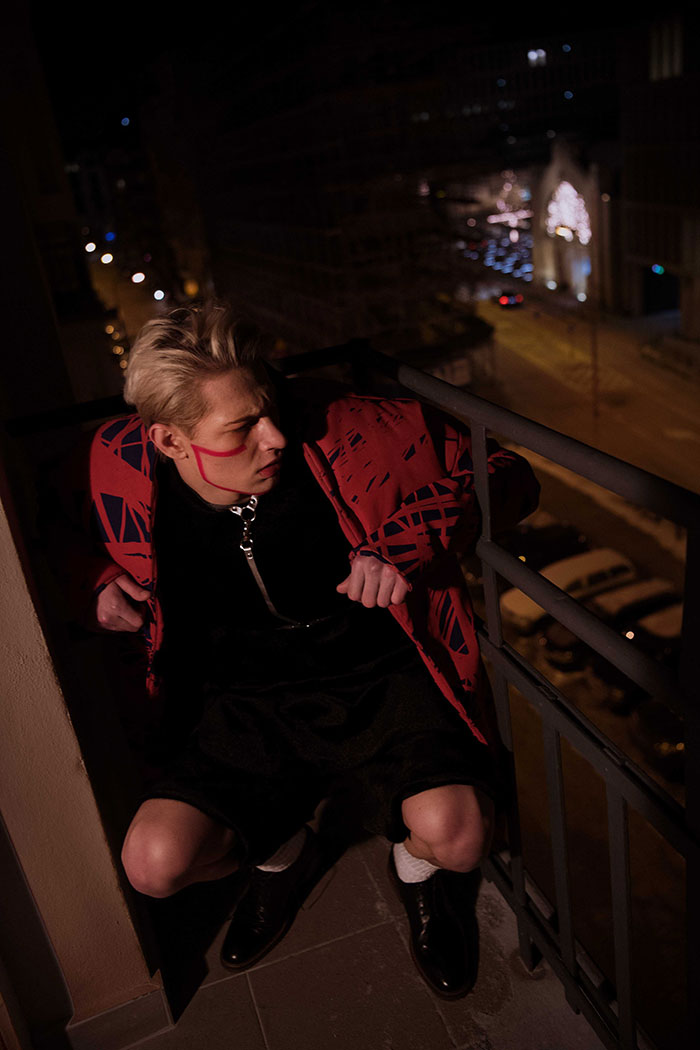 shoes: SteveMadden coat, top, shorts: Zwyrd harness: Ila.Mak